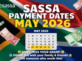 SASSA Payment Dates for May 2026 — Here’s When Beneficiaries Will Be Paid SASSA payment dates May 2026